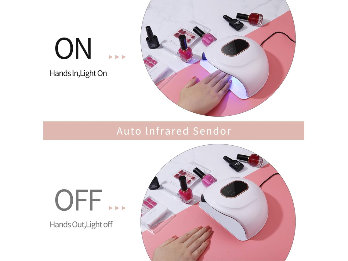 //secador De Unhas Com Lâmpada Uv, Lâmpada Para Unhas Com 18 Lâmpadas Led, Led Uv De 72w//