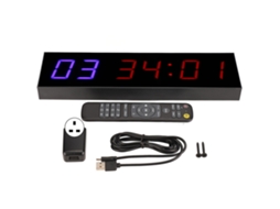 Cronômetro de Academia com Controle Remoto, Intervalo, LED, 6 Bits, Cronômetro Regressivo, Parede, 1.8 polegadas S/MARCA
