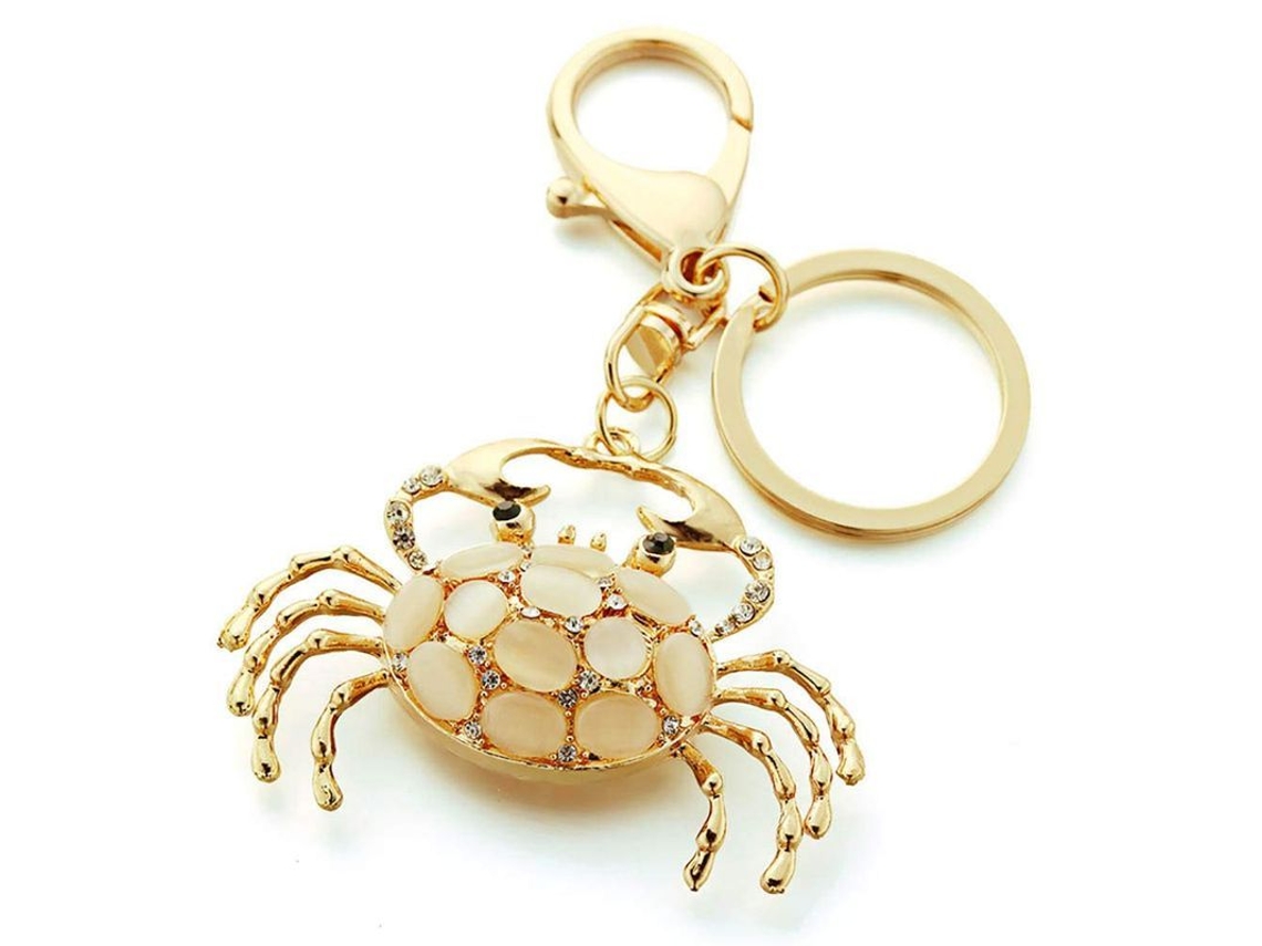 2026rebe chaveiro Cangrejo Linjou Bonito com Pedras Strass para Mulher Bolsa Cartera Carro Acessório de Moda