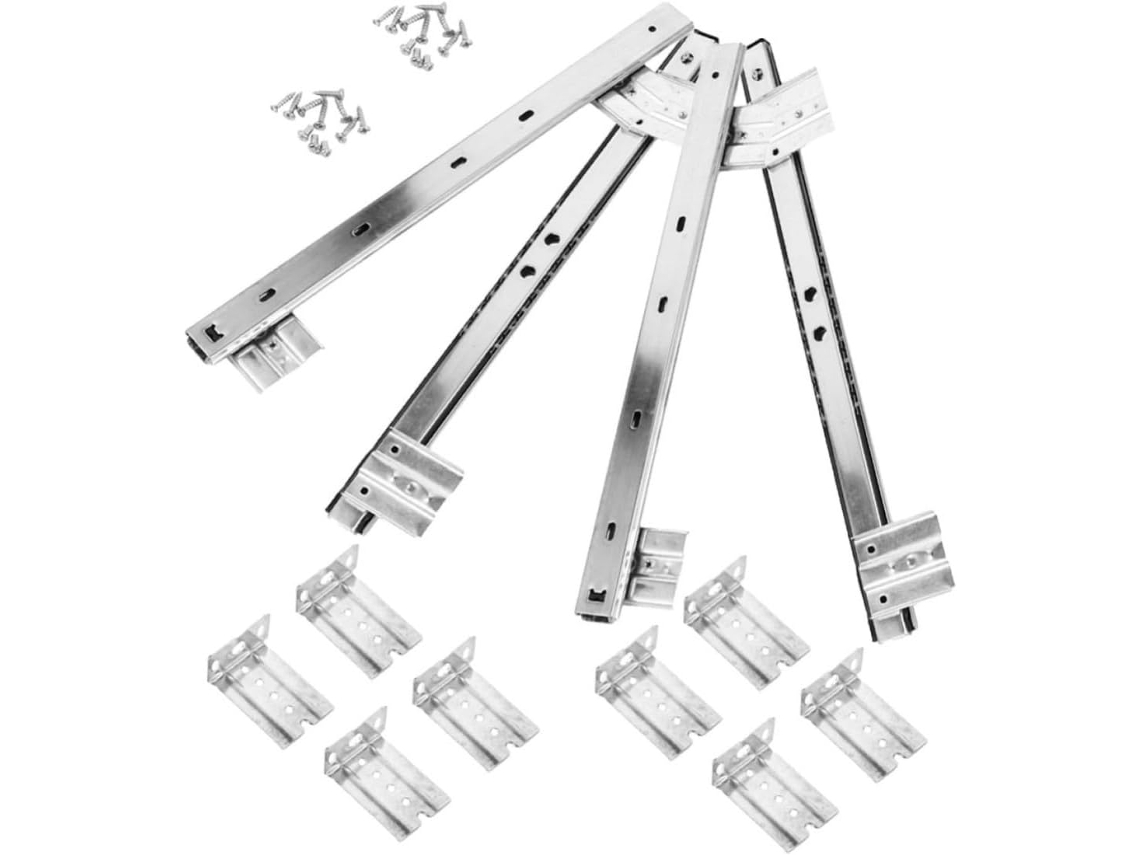 Corrediças Para Gaveta De Teclado Aboofan, Corrediças Guia Para Gaveta, Aço Laminado A Frio, Prata, Para Espaço De