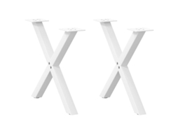 Vidaxl Pés Para Mesa De Centro Em Formato De X, 2 Peças, Branco, 50x (42-43) Cm, Aço