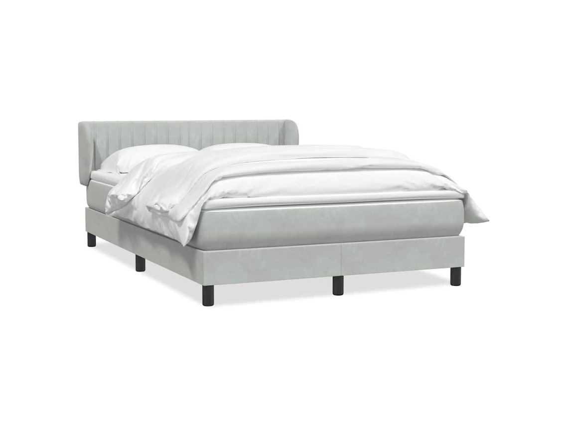 Cama com Molas/Colchão Veludo Cinzento Claro MAISON EXCLUSIVE (160x220 cm)