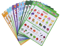Pôsteres Educativos Do Alfabeto, Animais E Frutas Para Meninos Meninas, 12 Peças, Material De Papel