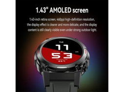 Smartwatch Relógios Inteligentes Militares Amoled De 1 43 Para Homens Atender/fazer Chamada Rastreador De Fitness Ip68 De 400mah Com Yunzii