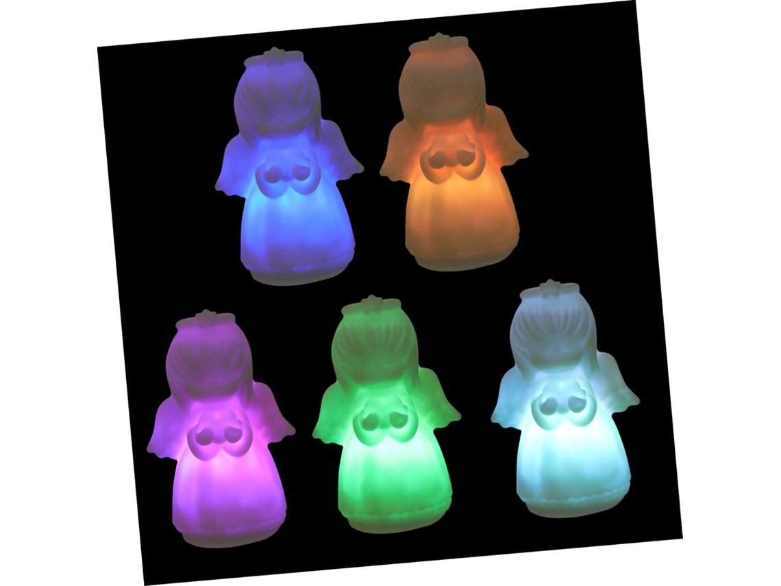 Conjunto de 5 Luminárias Noturnas de Anjo em Led para Meninos e Meninas, Luzes de Vinil Coloridas, Decoração para Quarto SFUSHOS