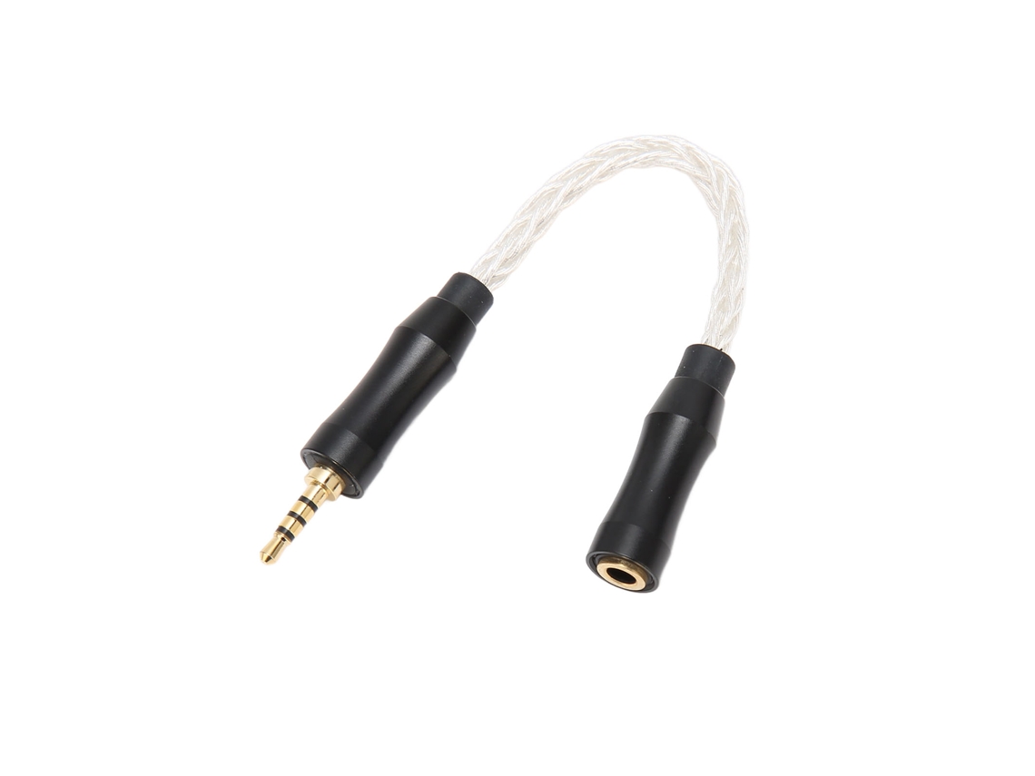 Aetheria cabo de Som 3.5mm Fêmea para 2.5mm Macho Cobre Monocristalino 8 Fios 14cm Prata