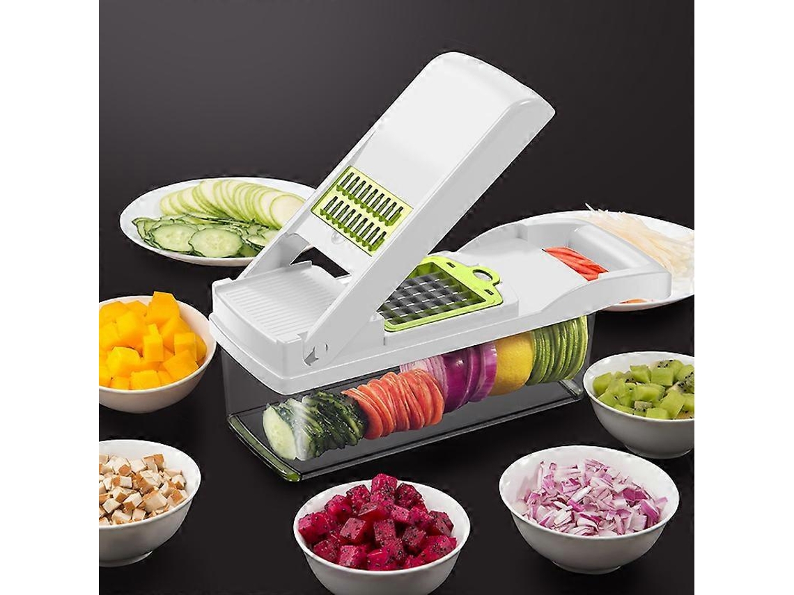 Cortador De Legumes Manual Branco, Multifuncional, Profissional, Para Cenouras, Batatas, Tomates E Salada De Frutas. Everley891