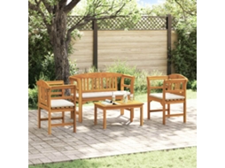 Vidaxl Conjunto De Lounge Rosa Do Jardim Com Almofada 4 Pcs