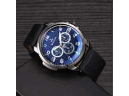 Reloj Digital Clásico De Moda Para Hombres Con Correa De Pu Y Dial Azul