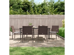 Cadeiras Jardim C/ Almofadões 6 Pcs | Cadeira De Exterior 56x59x84 Cm Vime Pe Castanho