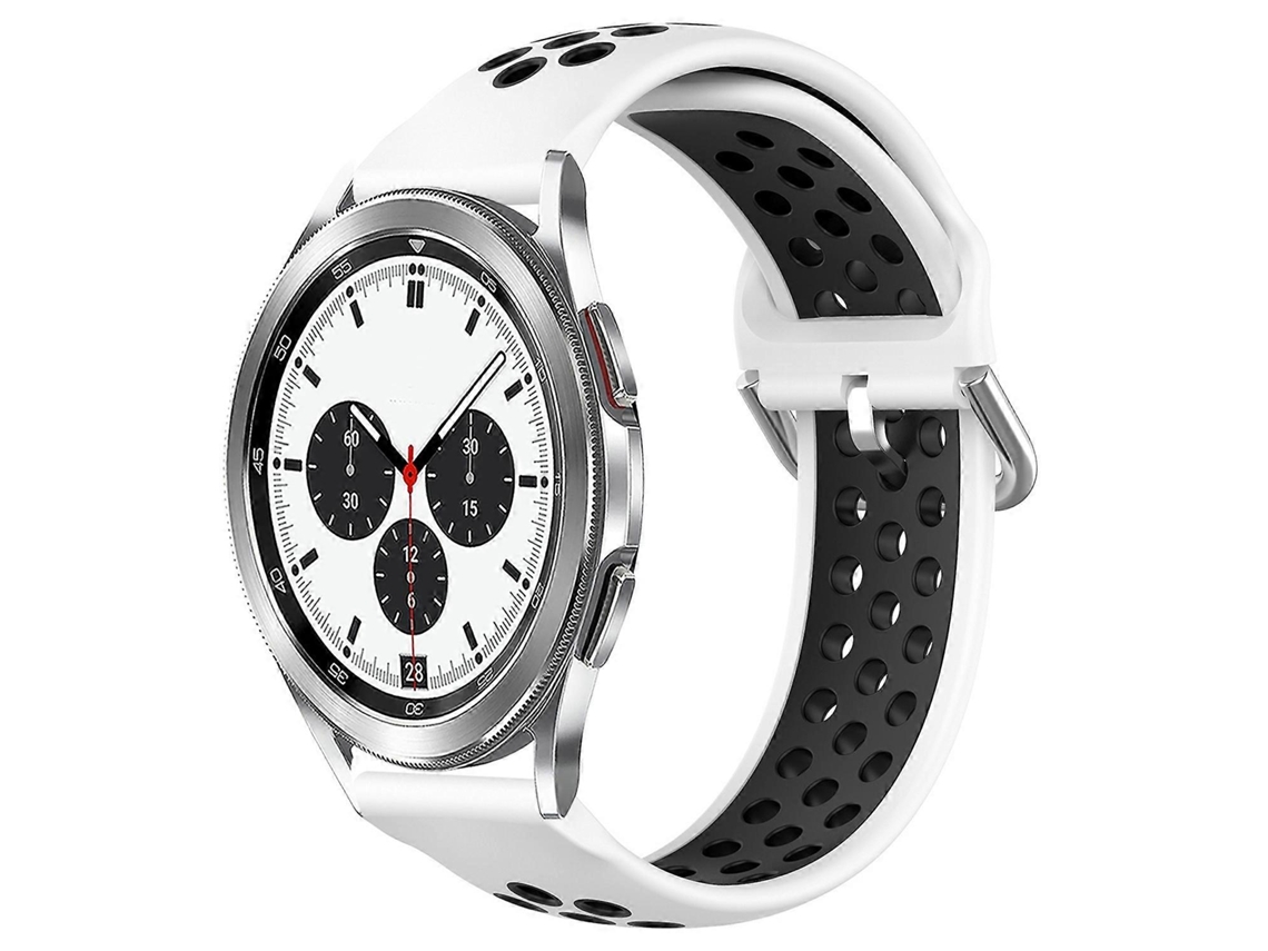 Pulseira Esportiva De Silicone Perfurada E Respirável Para Samsung Galaxy Watch 4 Classic 42mm X 20mm.