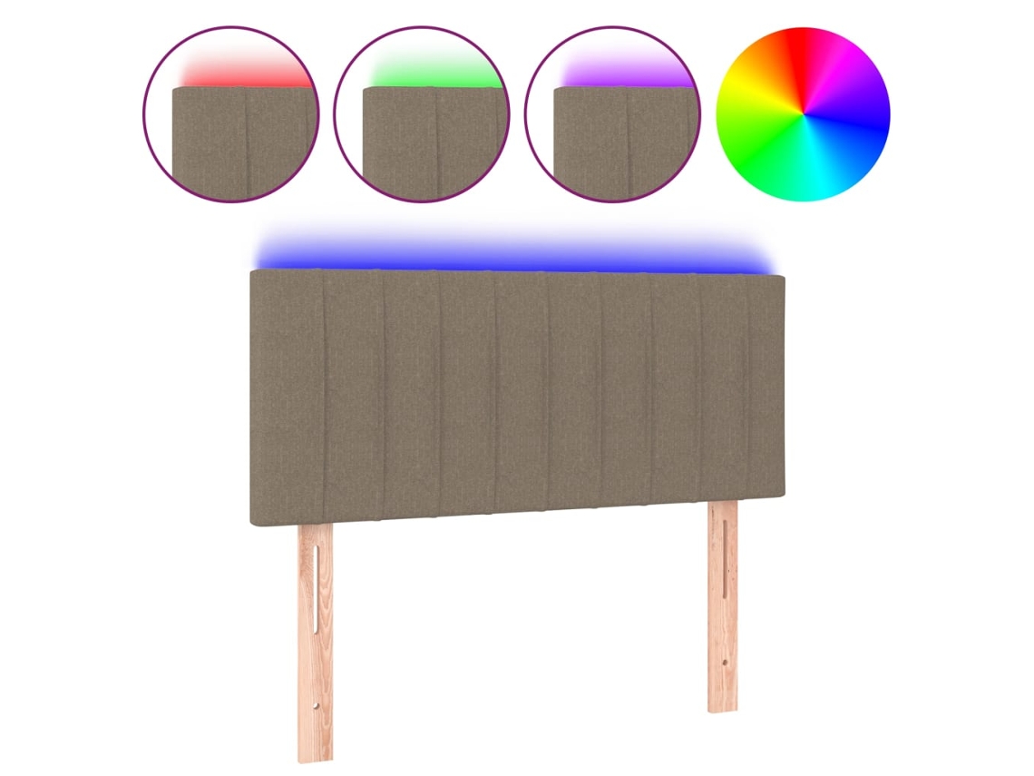 Led Headboard, Led Headboards Vidaxl Cinzento-acastanhado Tecido (90 X 5 X 78/88 Cm)