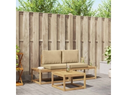 Vidaxl Conjunto De Sofás Para Exterior 3 Pcs Branco E Bege Poliéster