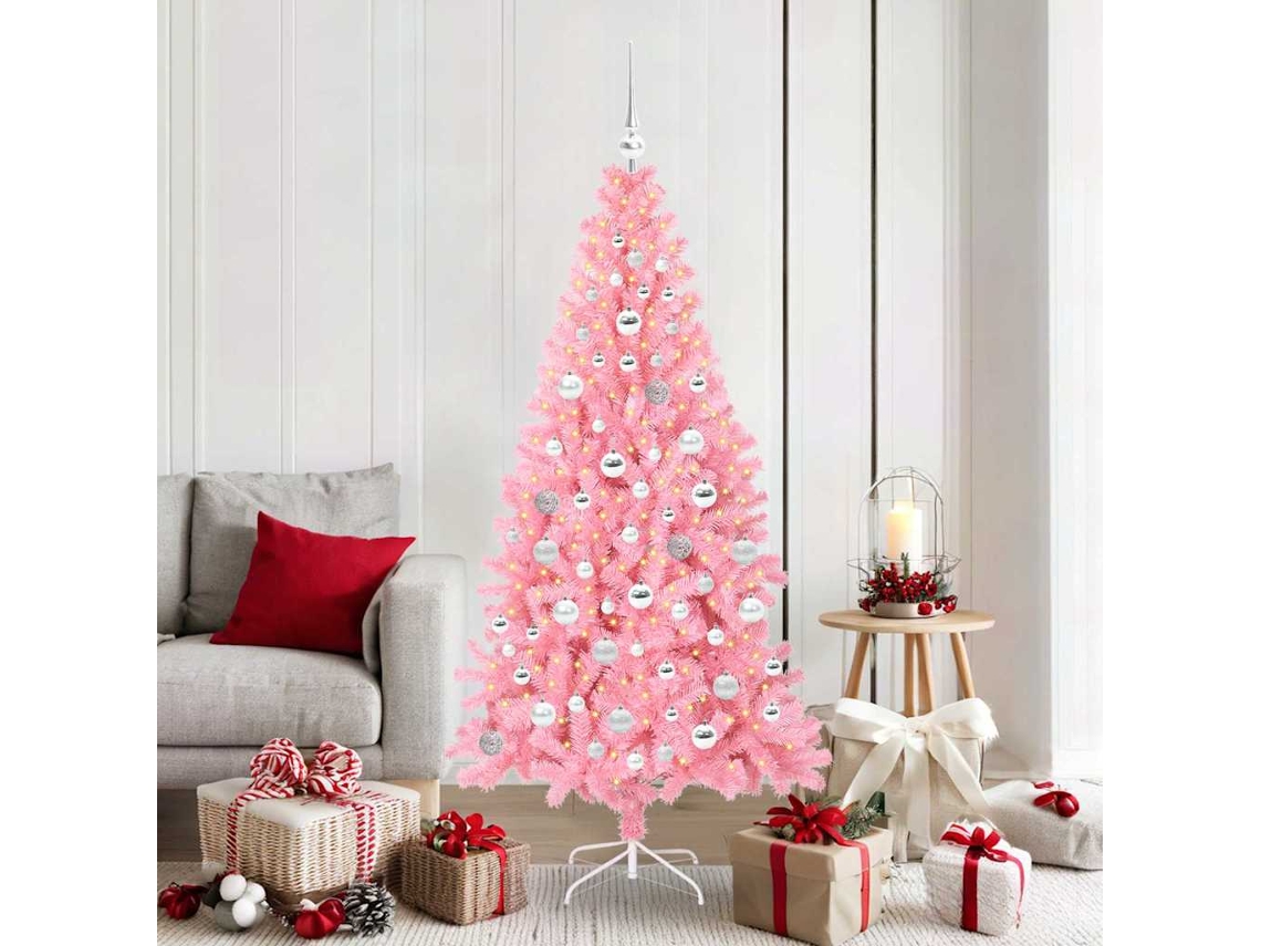 Vidaxl Árvore De Natal Rosa 180 Cm Pvc