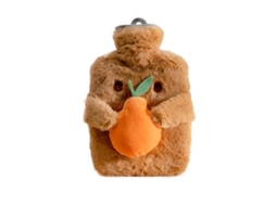 Capas Para Garrafa De Água Quente Linjou De Borracha Inodora Com Tampa De Pelúcia Para Inverno (marrom)