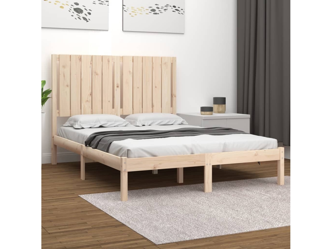 Cama Sem Colchão 120x200 Cm Madeira De Pinho Maciça