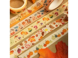 Fita Adesiva Washi, 10 Rolos, Com Estampas De Folhas De Outono, Abóbora E Girassol Diário Criativo, Planner, Artesanato E Scrapbooking