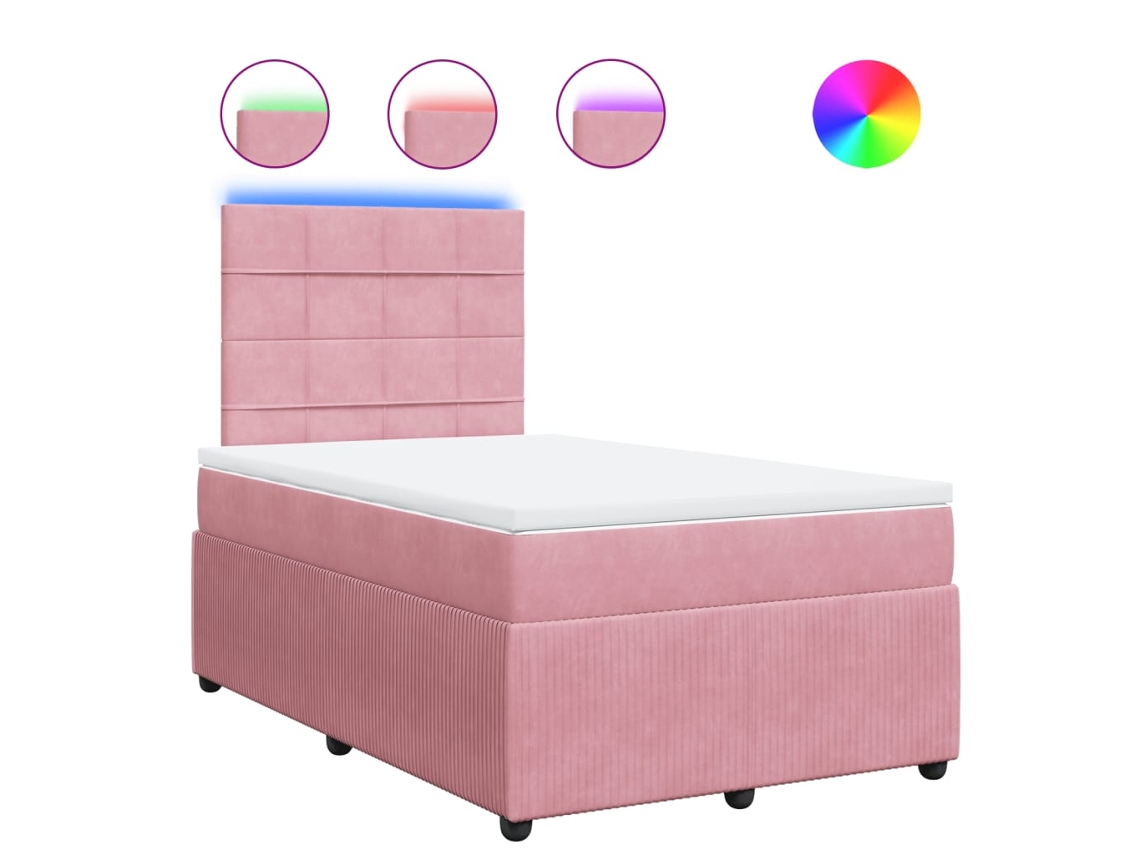 Box Spring Bed, Box Spring Beds Vidaxl Cor-de-rosa Veludo (120 X 200 Cm)