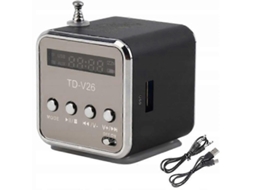 Mini Rádio Portátil Sem Fio Com Alto Falante Led E Fm Olysi Shop