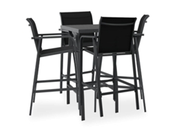 Vidaxl 5 Pcs Conjunto De Bar Para Jardim Preto