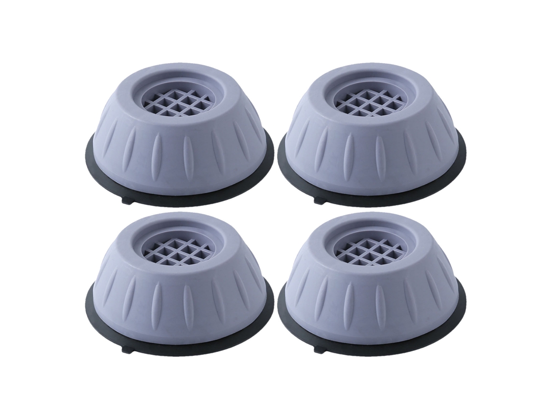 Base para Máquina de Lavar Roupa com Tambor, 4 Peças, Cinza, Universal, Antiderrapante, Antivibração, com Elevação BRILVIBERA