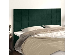 Cabeceira | Painel De Cama Verde Escuro 160x5x118/128 Cm Veludo