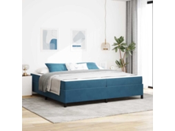 Vidaxl Estrutura Da Cama Azul Escuro 200 X 200 Cm Tecido