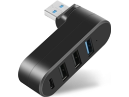 Adaptador Mini Usb Hub, 4 Portas, Usb 3.0, 2.0, Tipo c, Rotação 90°/180° ZYBLSSBB