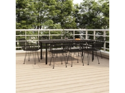 Pcs Conjunto De Jantar Para Jardim Vime Pe Preto Dkd Home Decor