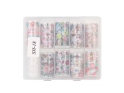 Stickers De Arte De Unhas Com Padrões De Céu Estrelado E Flores, Decalques Transferíveis Para Manicure