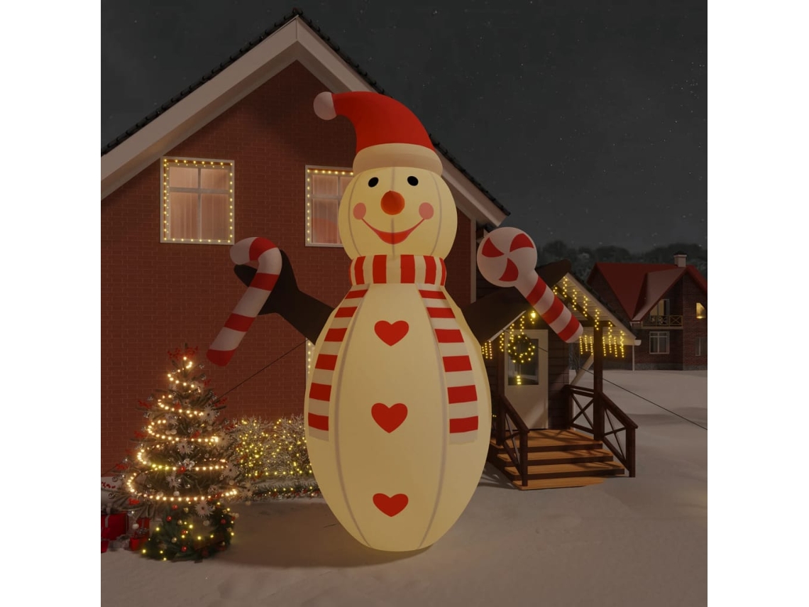 Vidaxl Boneco De Neve Insuflável Com Luzes Led 630 Cm