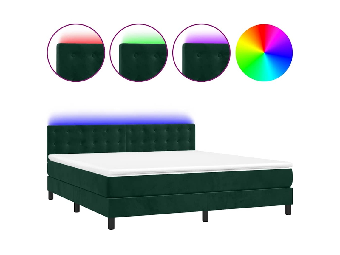 Box Spring Bed, Box Spring Beds Vidaxl Verde Veludo (180 X 200 Cm)