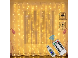 Cortina De Luces Led 3m*3m 300 Led 8 Modos Usb Decoración De Navidad Ventana Exterior Interior