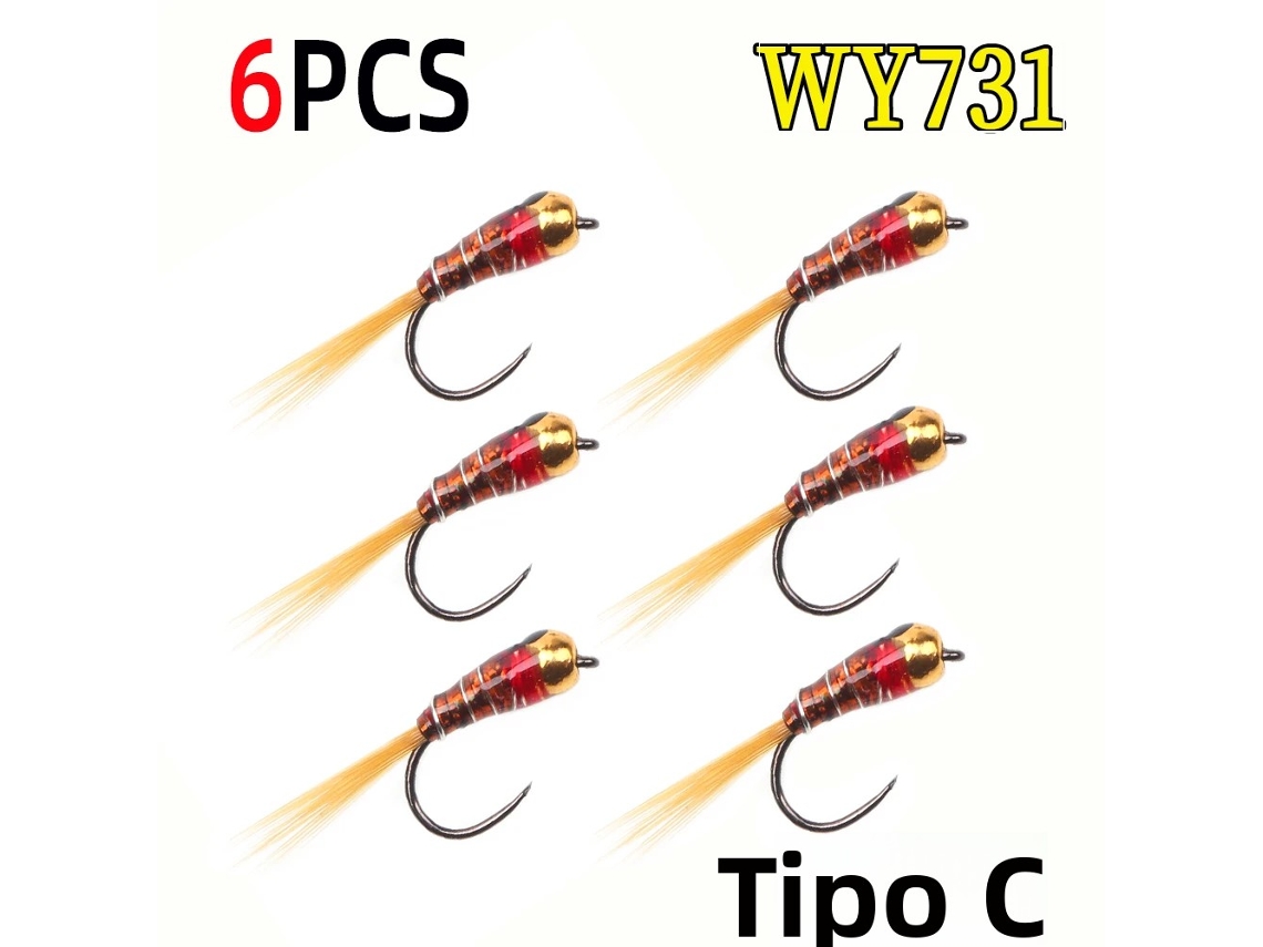 6 ninfas MDUG para trutas e tímalo (estilo C)
