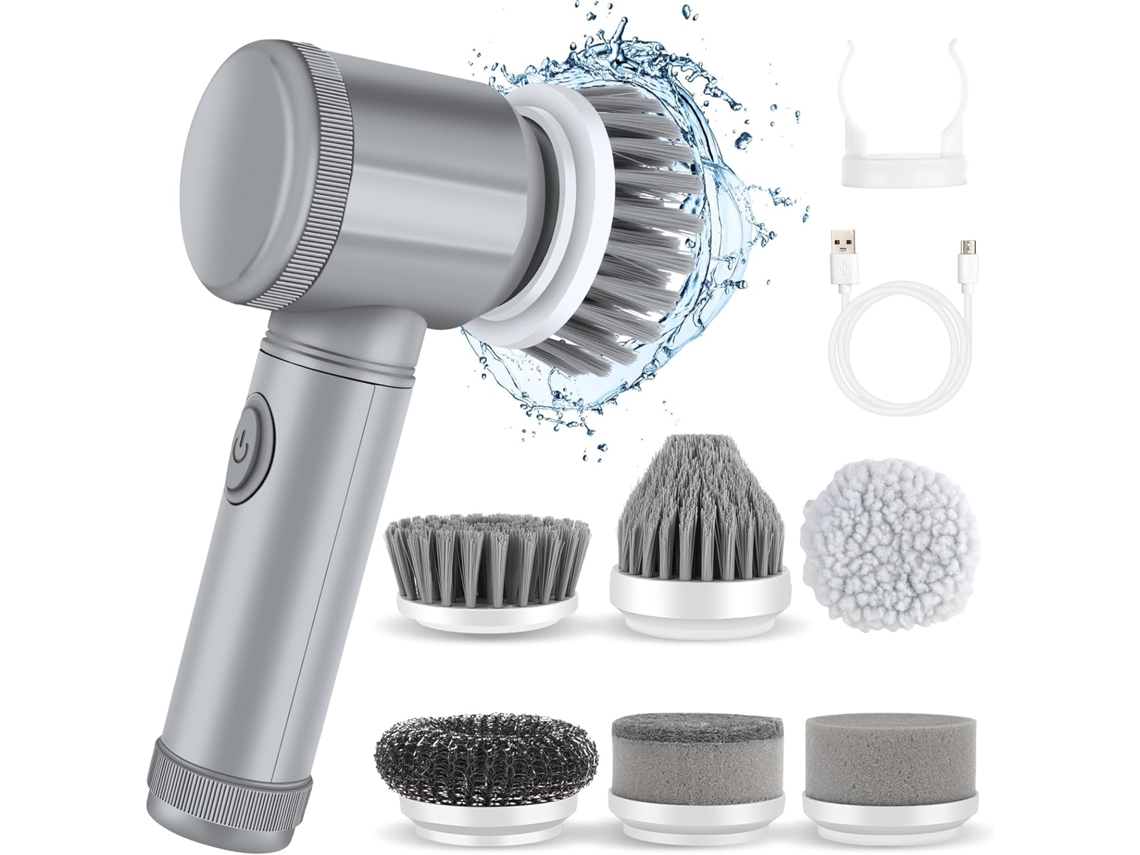 Conjunto de Escova Elétrica BRILVIBERA com 6 Cabeças para Limpeza de Banheiro