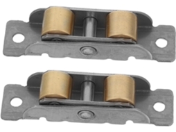 Conjunto De 2 Roletes Para Portas Vidro Com Rolamento Duplo E Em Aço S