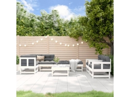8 Pcs Conjunto Lounge De Jardim Pinho Maciço Branco Dkd Home Decor