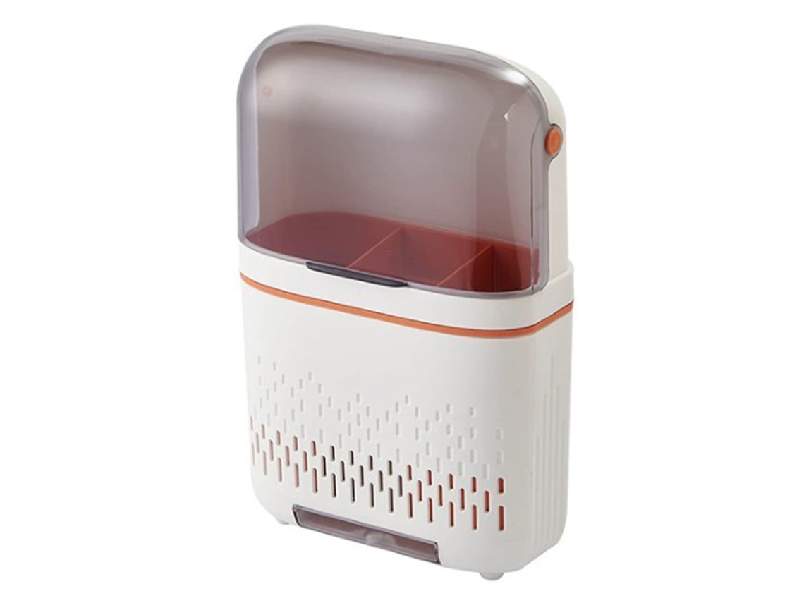 Nova Line suporte de Pauzinhos Parede Multifuncional Anti Poeira com 3 Ganchos Branco Laranja
