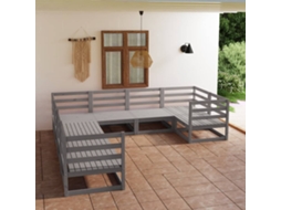 Vidaxl 8 Pcs Conjunto Lounge De Jardim Pinho Maciço