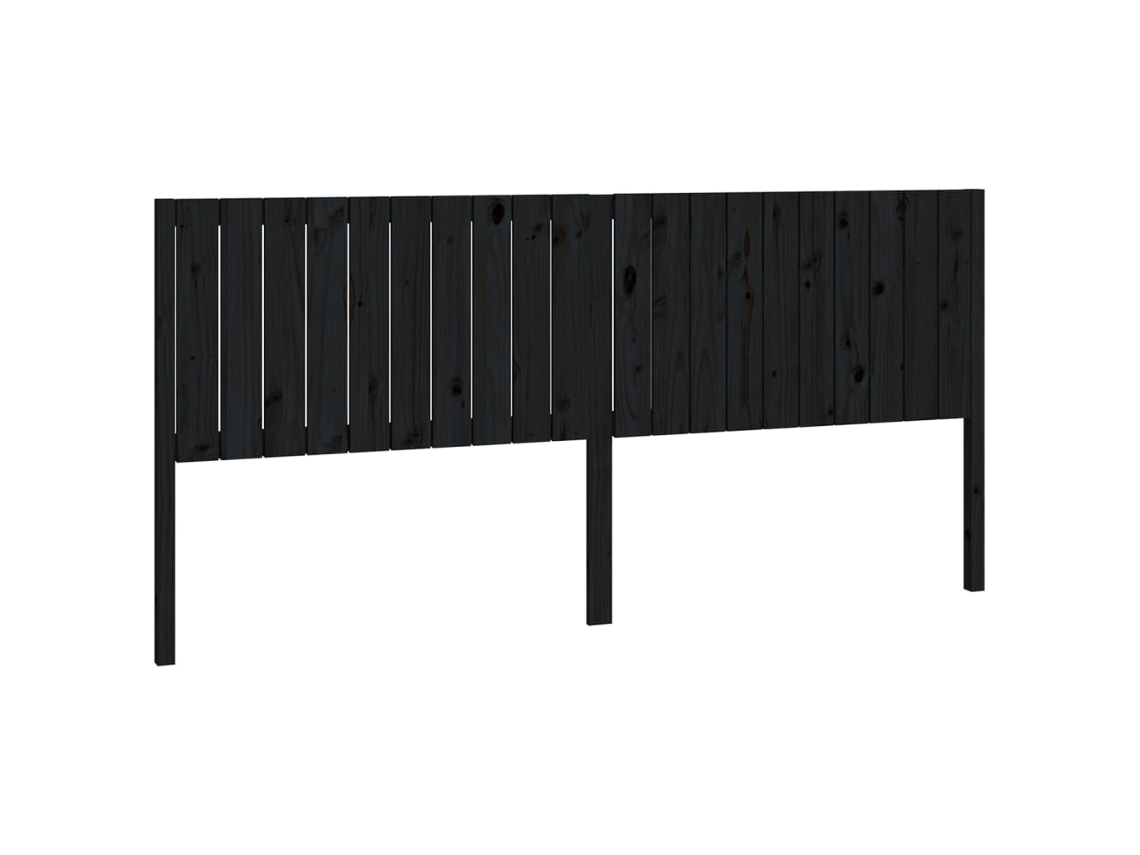 Cabeceira de Cama 205,5x4x100 Cm Pinho Maciço Preto MAISON EXCLUSIVE