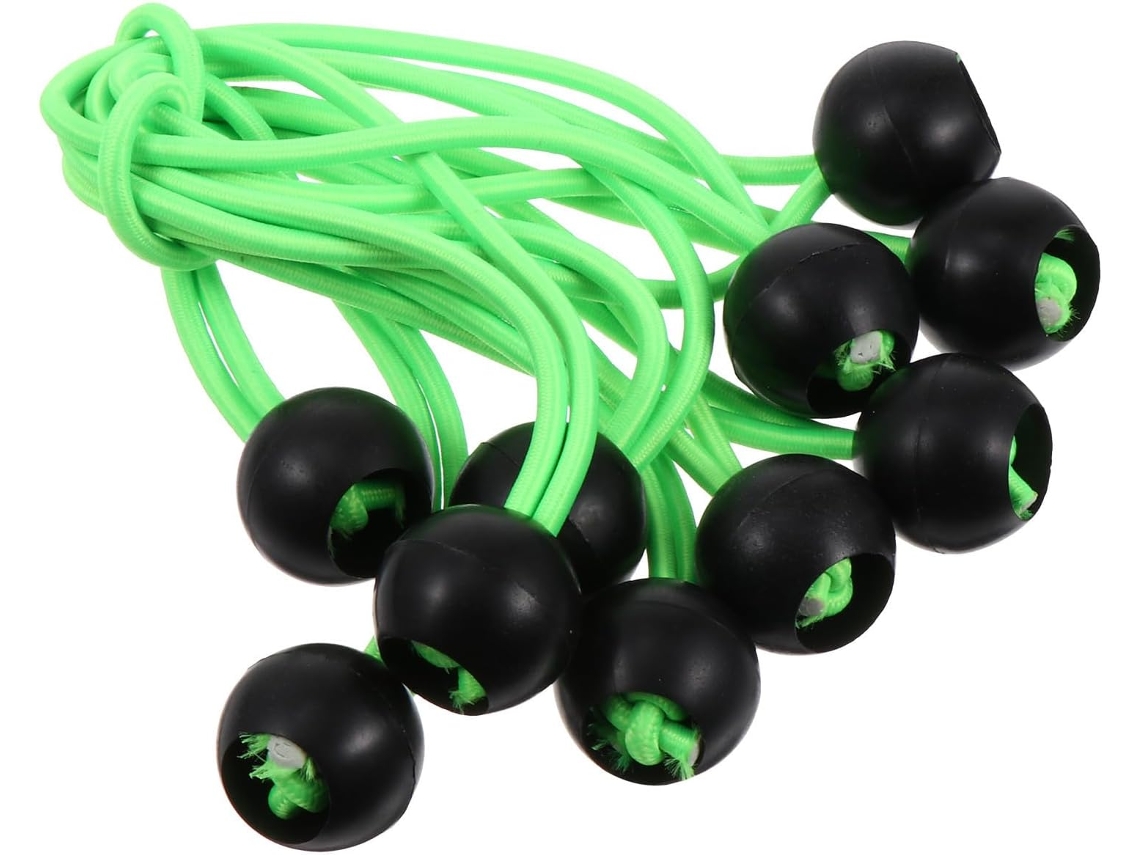 10 Tensionadores Elásticos Verdes Para Lona De Camping E Barracas | Cordão