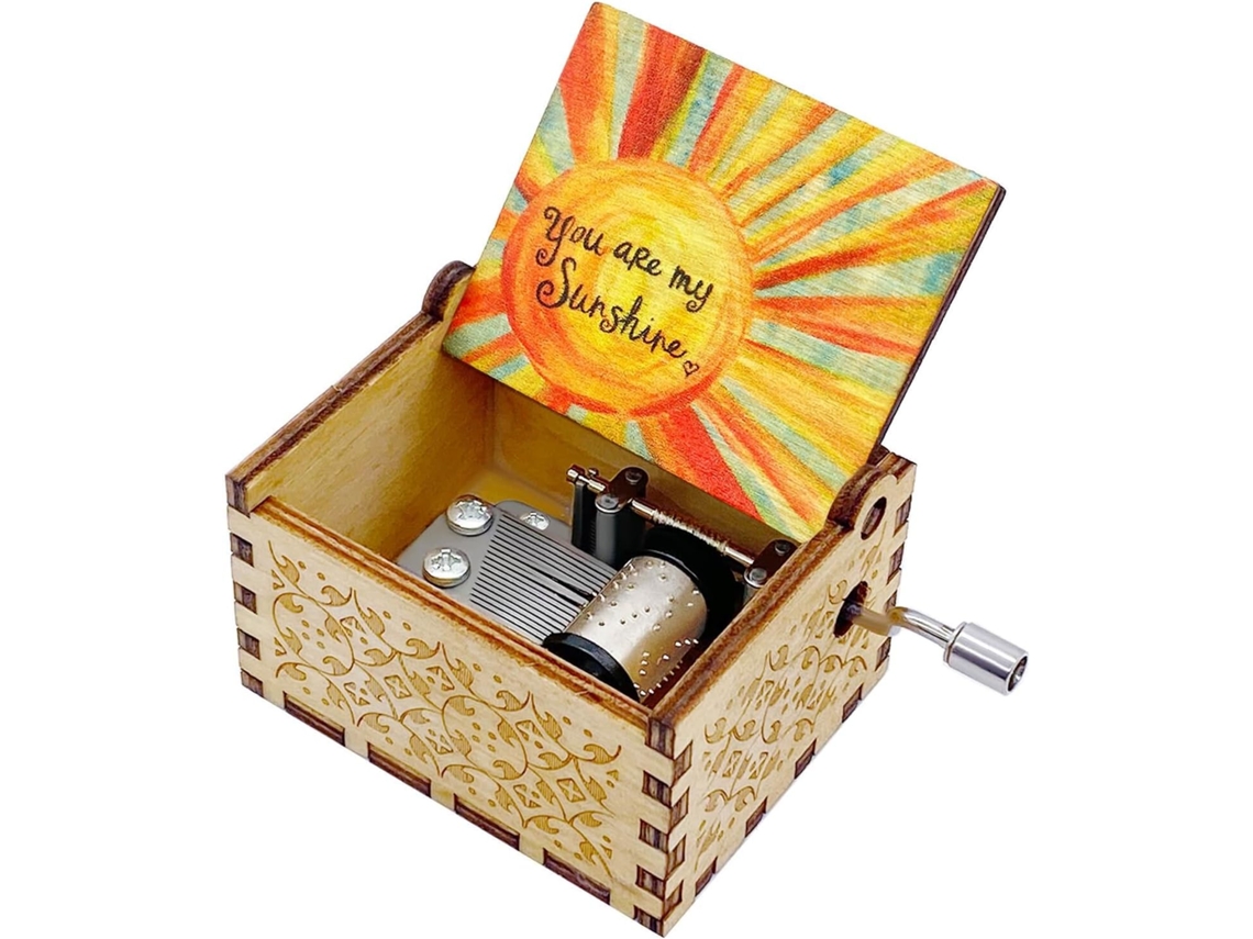 Caixa De Música "you Are My Sunshine", Presente Exclusivo Para Mãe/filha/esposa, Estilo Vintage Com Manivela De Madeira (marrom)