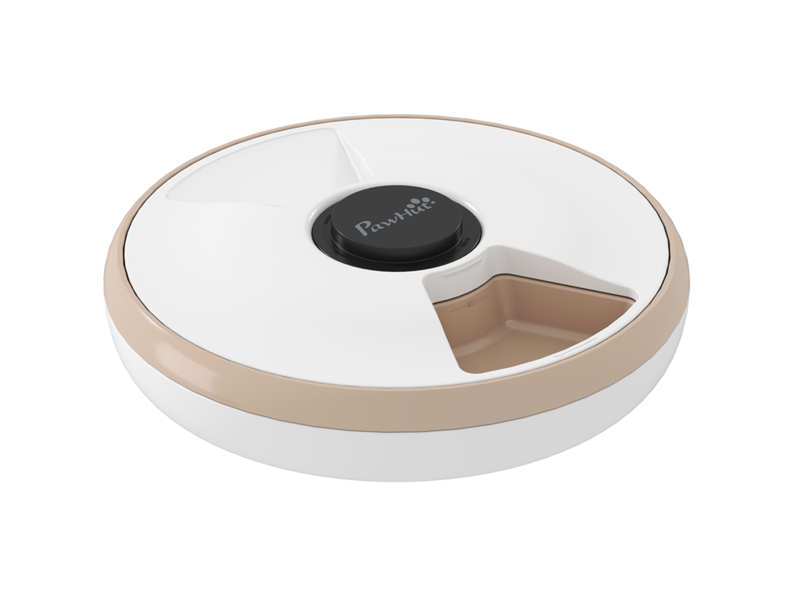 Dispensador de Alimentação Automática de Alimentos para Pets 6 Porções 31,5 X 31,5 X 8,3 Cm Branco Ge