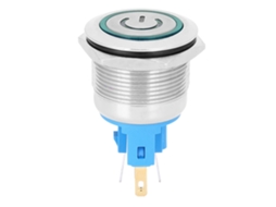 2pcs Botão De Reset Ac220v 22mm 6 Pinos Ip65 Com Sinal Verde Interruptor De Botão De Pressão