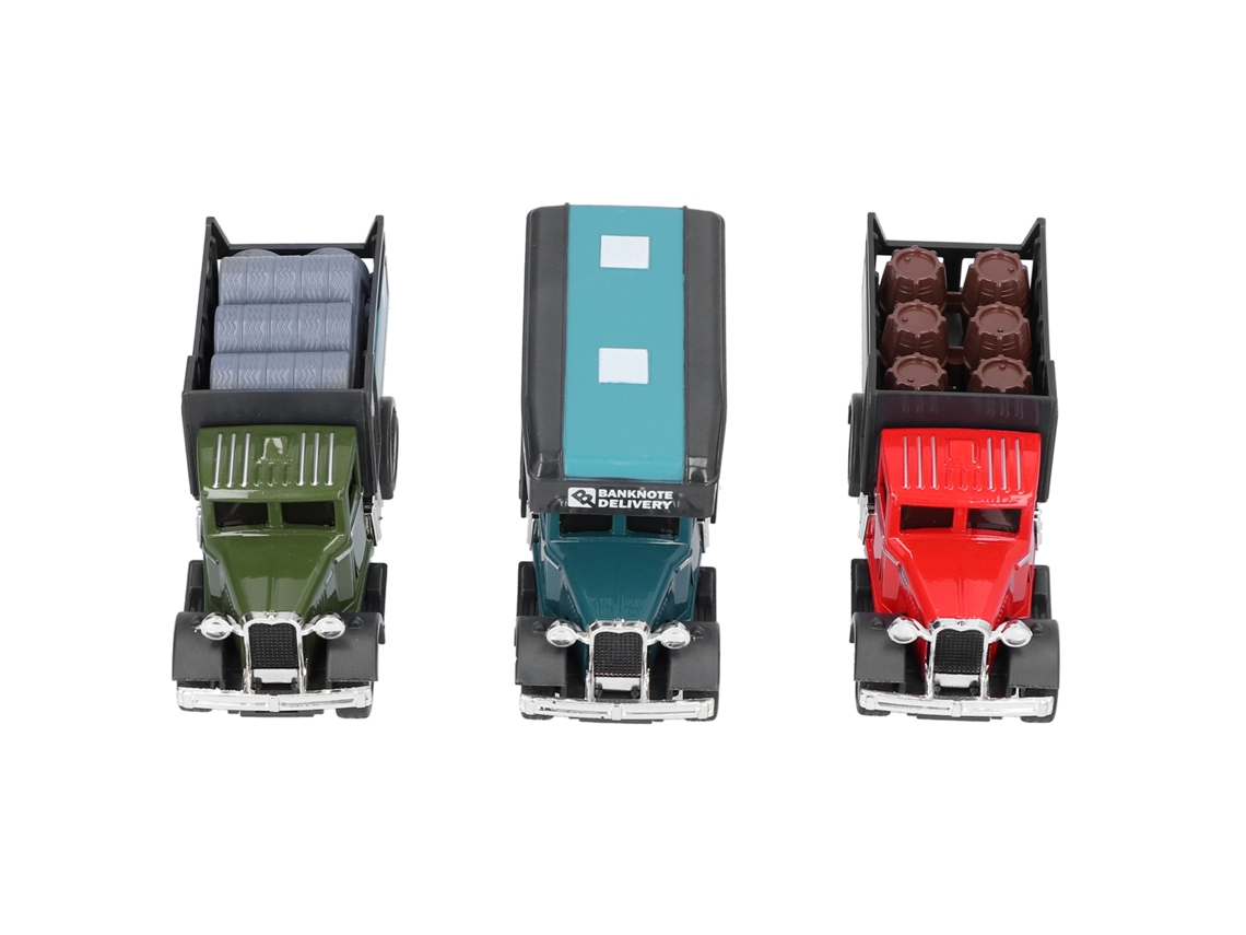 Set De 3 Caminhões De Liga Para Crianças Brinquedos De Carro Com Som E Luz Ré Modelo Simulado Presente
