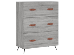 Chest Of Drawers, Chests Of Drawers Vidaxl Cinzeto Madeira Processada (n/a)