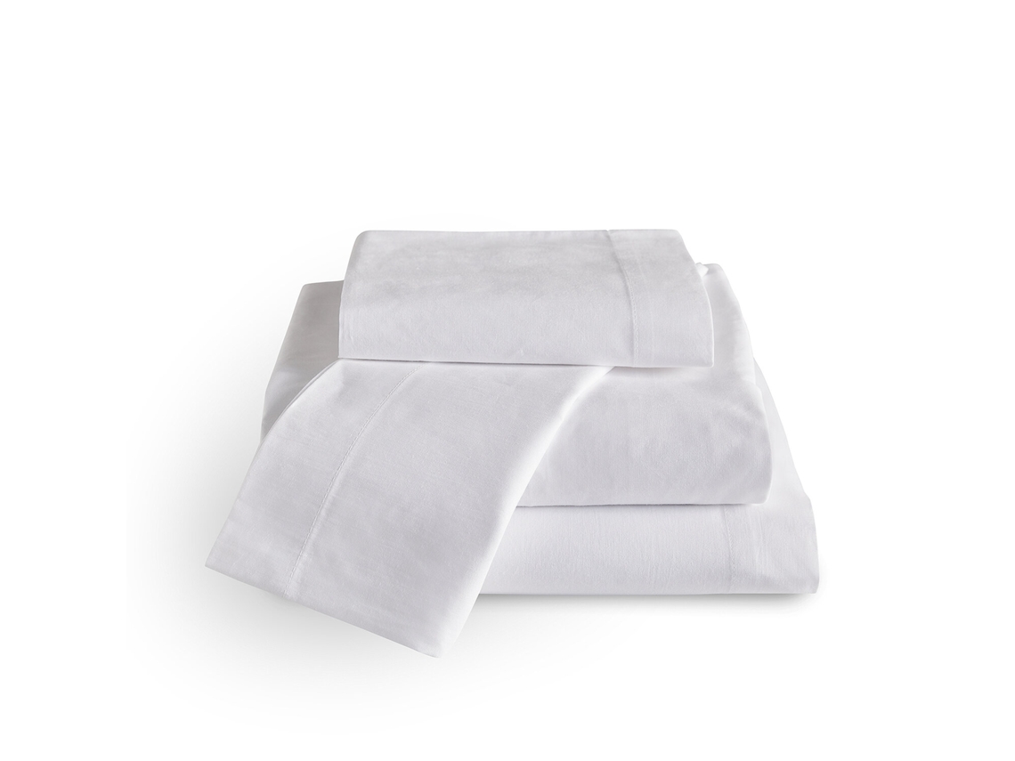 Conjunto De Lençóis 100% Algodão 300 Fios Pikolin Home Branco 150x200cm