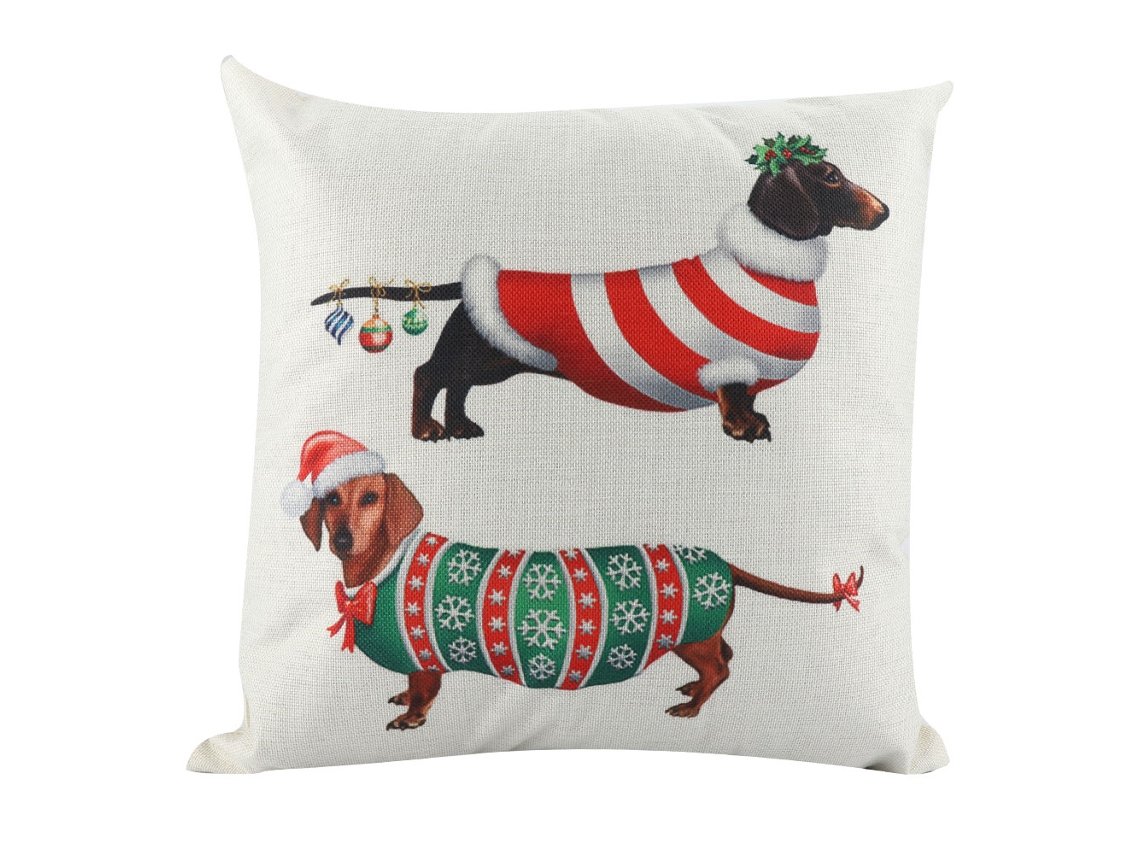 Laxiscreed Almofada Natal Dalmatian Para Decoração De Interior Com Fronha E Capacho