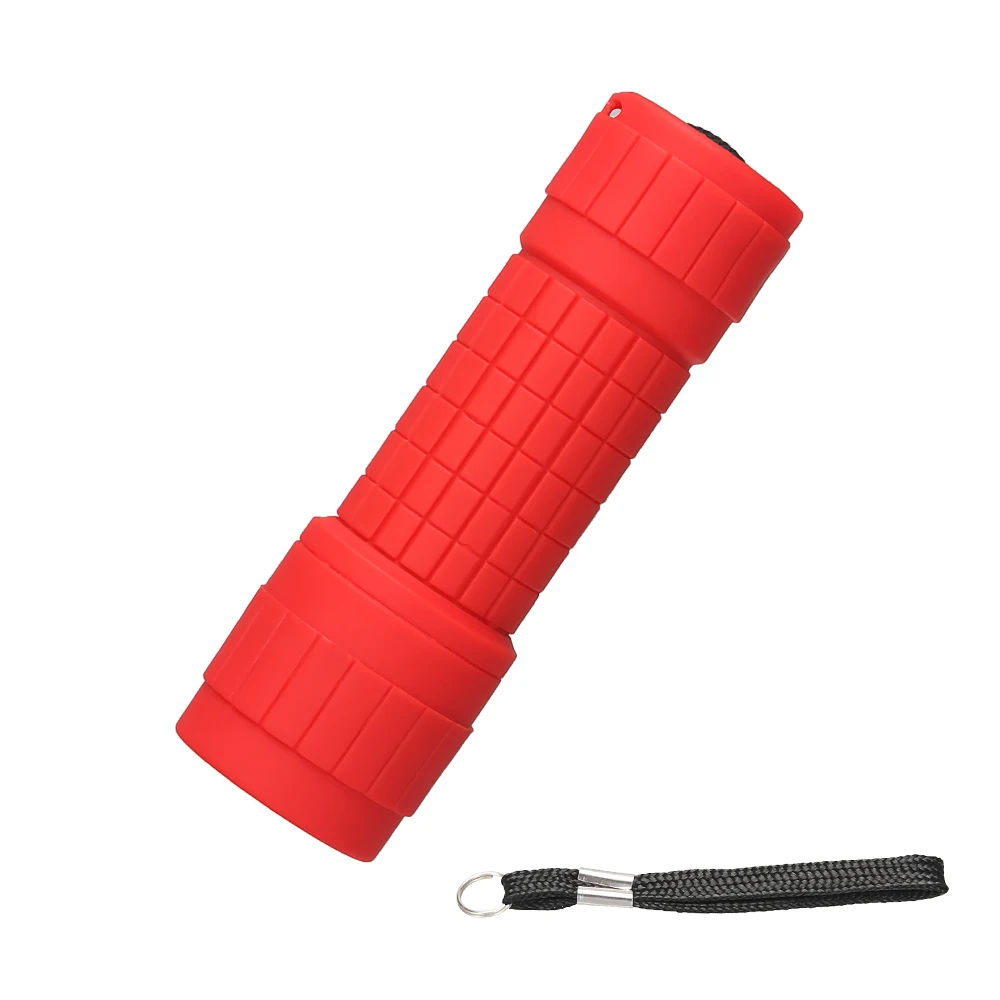 (vermelha) Mini Lanterna Led, Feita De Liga De Alumínio, Com Cordão.