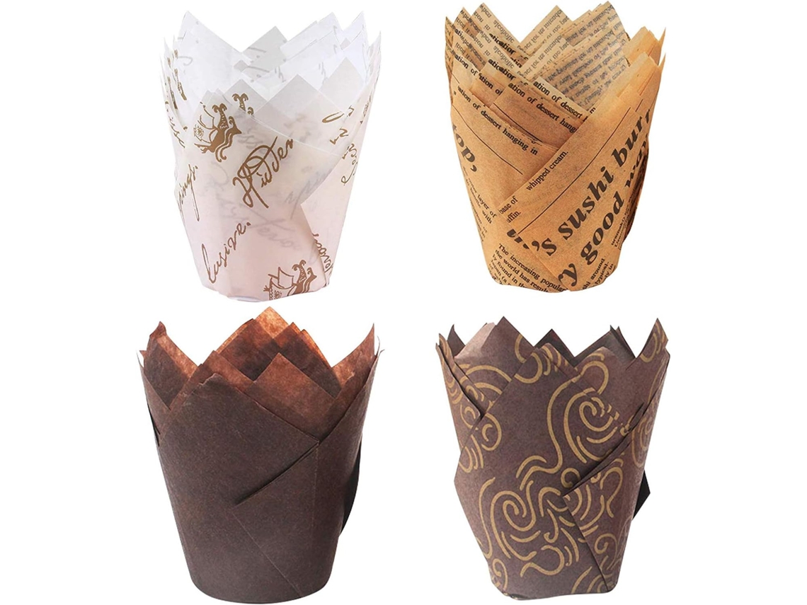 Forminhas para cupcakes, 200 unidades, formato tulipa